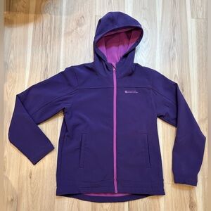 Mountain Warehouse Purple Hooded Water Resistant Softshell Jacket Size 13 Youth